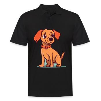 Niedliches Hundedesign für Hundebesitzer - Männer Poloshirt - Schwarz - Vorne - Kai (181cm)