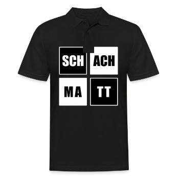 Schach Matt Schachbrett Schachfigur Chess Geschenk - Männer Poloshirt - Schwarz - Vorne - Kai (181cm)