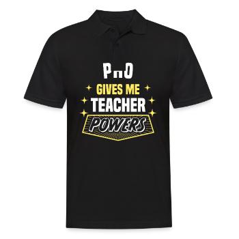 Pho Gives Me Teacher Powers Funny Professor Humor - Men's Polo Shirt - black - Front - Kai (181cm)