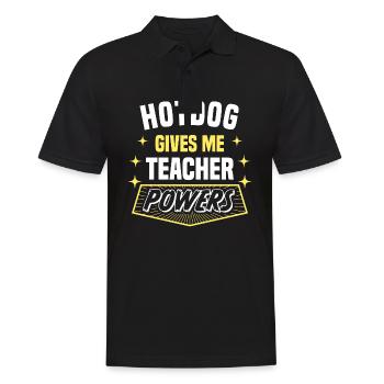 Hotdog me donne des pouvoirs de professeur drôle de professeur - Polo Homme - noir - Devant - Kai (181cm)