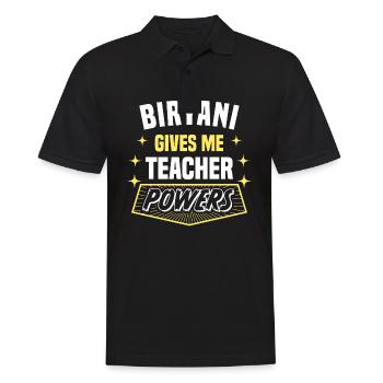 Biryani Gives Me Teacher Powers Funny Professor - Men's Polo Shirt - black - Front - Kai (181cm)