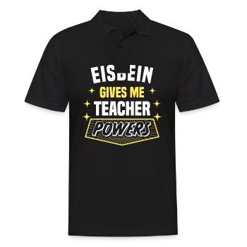 Eisbein Gives Me Teacher Powers Funny Professor - Men's Polo Shirt - black - Front - Kai (181cm)