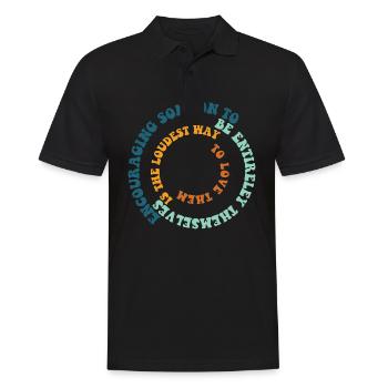 Life Wisdom for Growth Mindset Inspirational Self - Men's Polo Shirt - black - Front - Kai (181cm)