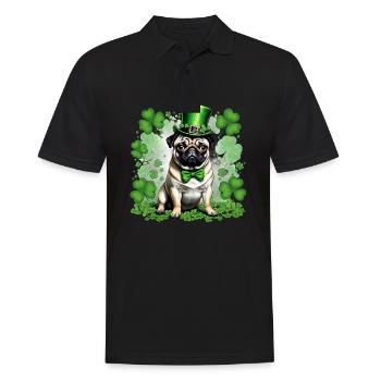 St. Patrick's Day Pug I Shamrock St Paddys Day Pug - Männer Poloshirt - Schwarz - Vorne - Kai (181cm)