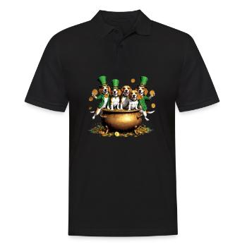 St. Patrick's Day Beagle I Irish Celebration - Men's Polo Shirt - black - Front - Kai (181cm)