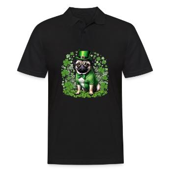 Fête de la Saint-Patrick Carlin I Chiot lutin vert - Polo Homme - noir - Devant - Kai (181cm)
