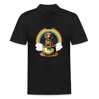 Pot Of Gold St. Patrick's Day Dachshund - Men's Polo Shirt - black - Front - Kai (181cm)