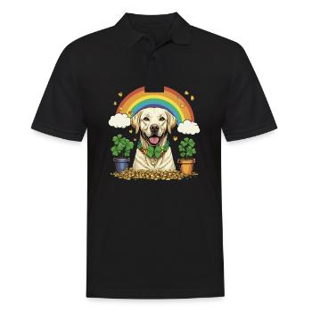 Clover St. Patrick's Day Labrador - Männer Poloshirt - Schwarz - Vorne - Kai (181cm)