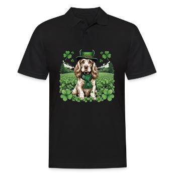 Irish Setter St. Patrick's Day Green Hat Pup - Männer Poloshirt - Schwarz - Vorne - Kai (181cm)