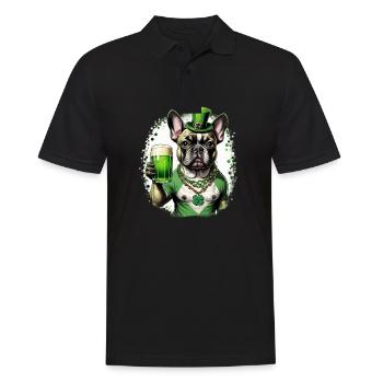 Bouledogue français de la Saint-Patrick I St. Paddy’s - Polo Homme - noir - Devant - Kai (181cm)