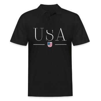 J’adore les États-Unis - Polo Homme - noir - Devant - Kai (181cm)