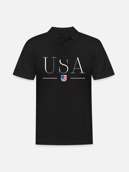 Ich liebe USA - Männer Poloshirt - Schwarz