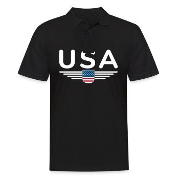 Ich liebe USA, Eleganz Stil Design T-Shirt - Männer Poloshirt - Schwarz - Vorne - Kai (181cm)