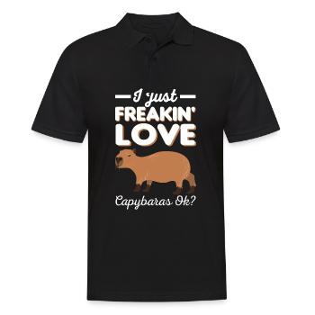 Capybara - Männer Poloshirt - Schwarz - Vorne - Kai (181cm)