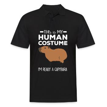 Capybara - Männer Poloshirt - Schwarz - Vorne - Kai (181cm)