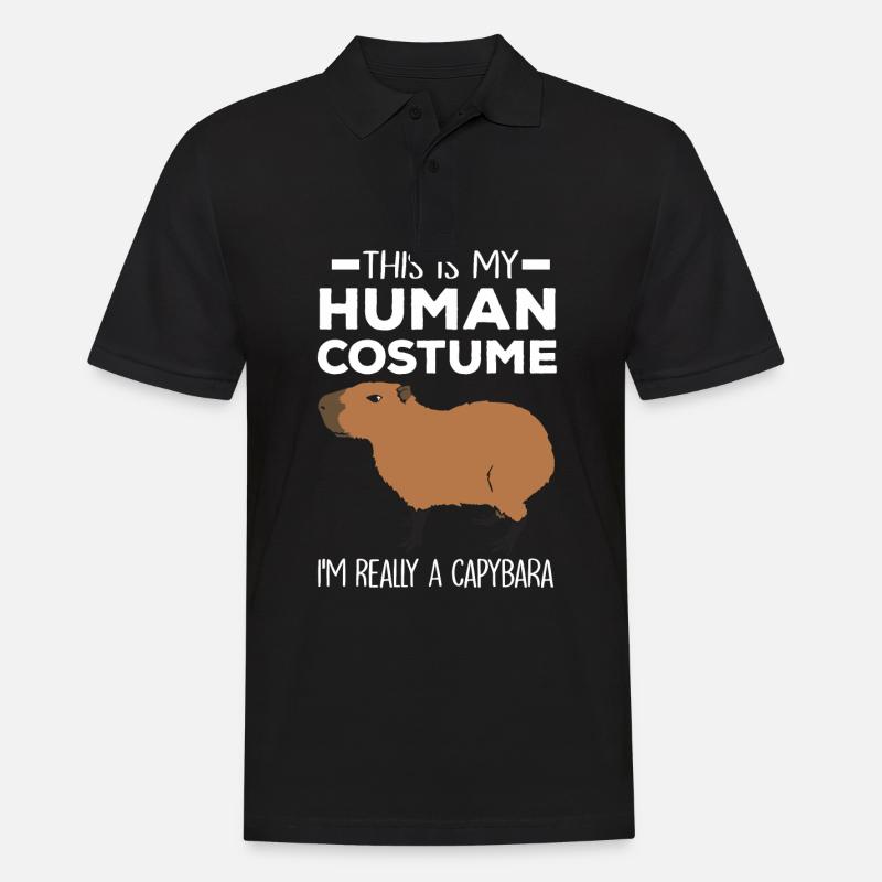 Capybara - Männer Poloshirt - Schwarz