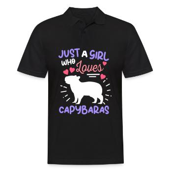 Capybara - Männer Poloshirt - Schwarz - Vorne - Kai (181cm)