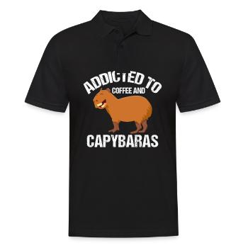 Capybara - Männer Poloshirt - Schwarz - Vorne - Kai (181cm)