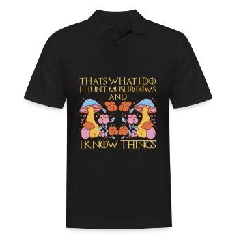 Cueilleurs de champignons et amis champignons - Polo Homme - noir - Devant - Kai (181cm)