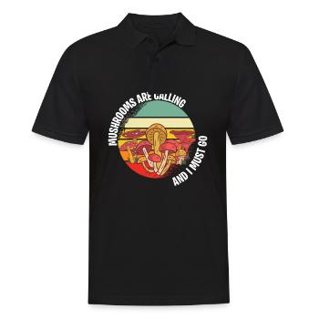 Cueilleurs de champignons et amis champignons - Polo Homme - noir - Devant - Kai (181cm)