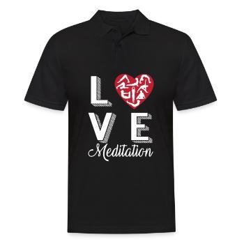 Meditation, Zen Yoga and Pilates - Men's Polo Shirt - black - Front - Kai (181cm)