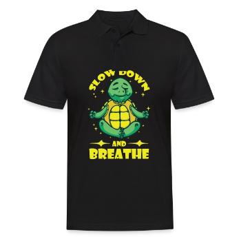 Meditation, Zen Yoga and Pilates - Men's Polo Shirt - black - Front - Kai (181cm)