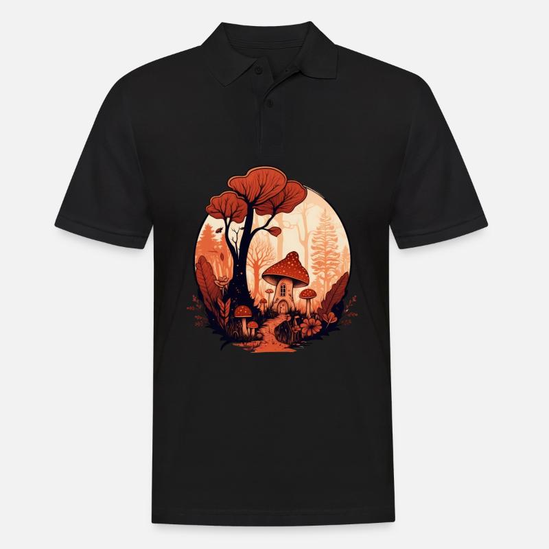 Pilze - Männer Poloshirt - Schwarz