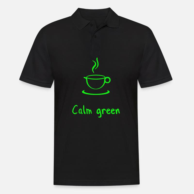 Kaffee und Entspannung - Männer Poloshirt - Schwarz