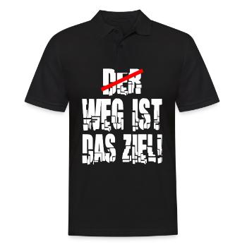 weg ist das Ziel Motivation Spruch Statement - Männer Poloshirt - Schwarz - Vorne - Kai (181cm)
