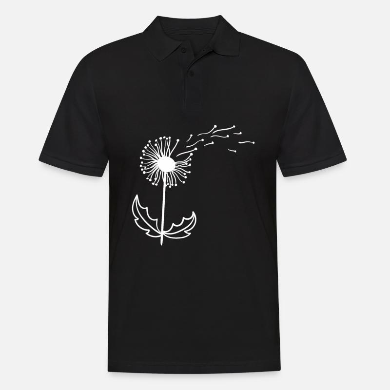 Schöne Pusteblume Löwenzahn Dandelion - Männer Poloshirt - Schwarz