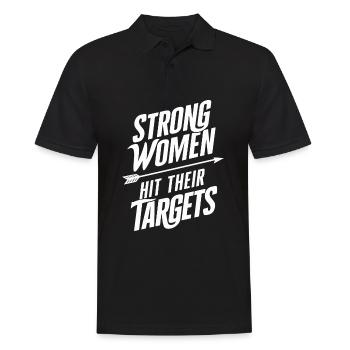 Strong women hit their targets Archery - Men's Polo Shirt - black - Front - Kai (181cm)