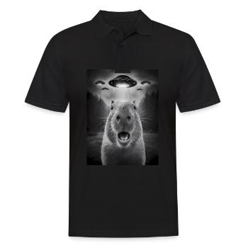 Capybara Selfie OVNI Extraterrestres Drôles D’animaux Photos - Polo Homme - noir - Devant - Kai (181cm)