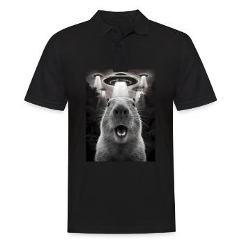 Capybara Selfie OVNI Extraterrestres Drôles D’animaux Photos - Polo Homme - noir - Devant - Kai (181cm)