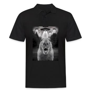 Capybara Selfie OVNI Extraterrestres Drôles D’animaux Photos - Polo Homme - noir - Devant - Kai (181cm)