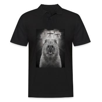 Capybara Selfie OVNI Extraterrestres Drôles D’animaux Photos - Polo Homme - noir - Devant - Kai (181cm)