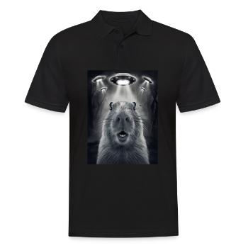 Capybara Selfie OVNI Extraterrestres Drôles D’animaux Photos - Polo Homme - noir - Devant - Kai (181cm)
