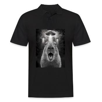 Capybara Selfie OVNI Extraterrestres Drôles D’animaux Photos - Polo Homme - noir - Devant - Kai (181cm)