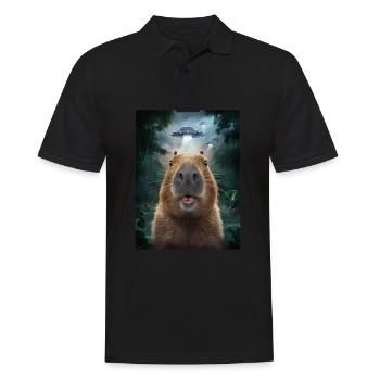 Capybara Selfie OVNI Extraterrestres Drôles D’animaux Photos - Polo Homme - noir - Devant - Kai (181cm)