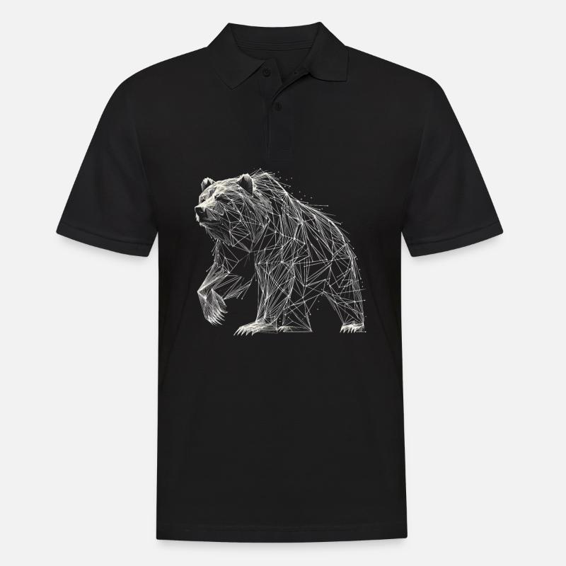 Bär - Männer Poloshirt - Schwarz