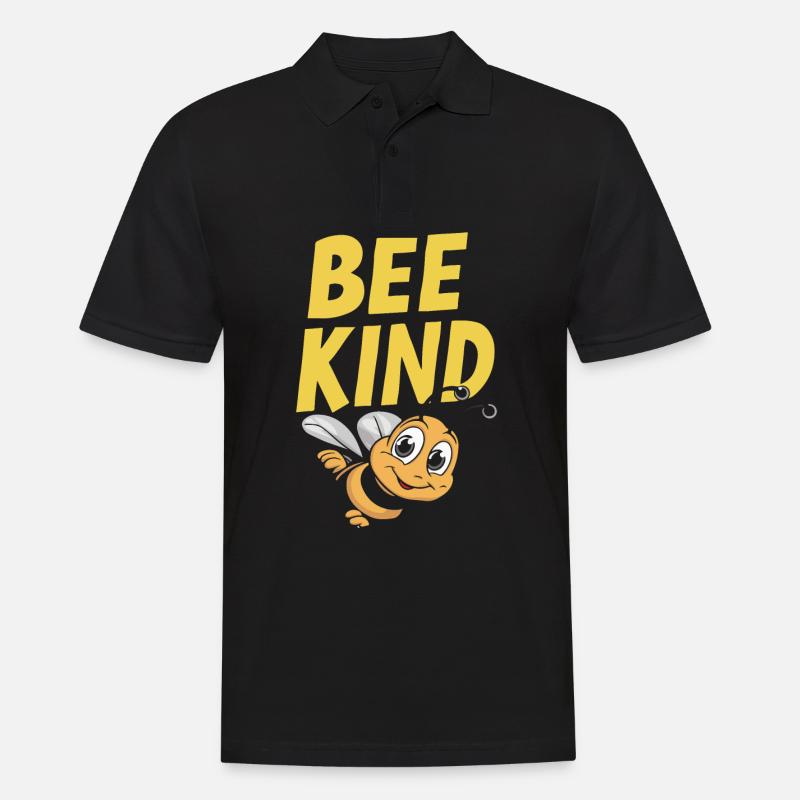 Bee Kind Biene - Männer Poloshirt - Schwarz