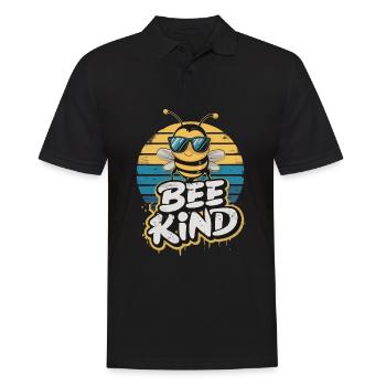 Bee Kind Biene - Männer Poloshirt - Schwarz - Vorne - Kai (181cm)