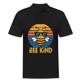 Bee Kind Biene - Männer Poloshirt - Schwarz - Vorne - Kai (181cm)