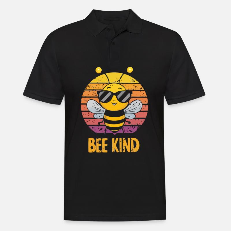Bee Kind Biene - Männer Poloshirt - Schwarz
