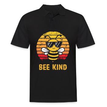 Bee Kind Biene - Männer Poloshirt - Schwarz - Vorne - Kai (181cm)