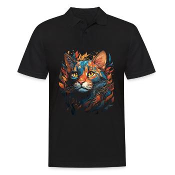 Bengal Cat - Men's Polo Shirt - black - Front - Kai (181cm)