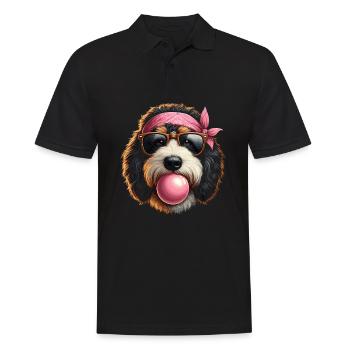 Bernedoodle Dog - Men's Polo Shirt - black - Front - Kai (181cm)