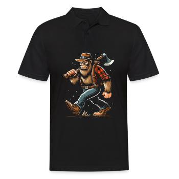 Holzfäller Forstwirt Bigfoot - Männer Poloshirt - Schwarz - Vorne - Kai (181cm)