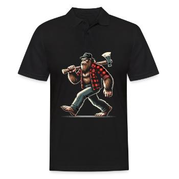 Holzfäller Forstwirt Bigfoot - Männer Poloshirt - Schwarz - Vorne - Kai (181cm)
