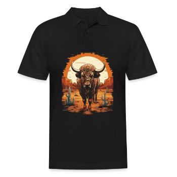 Bison - Men's Polo Shirt - black - Front - Kai (181cm)