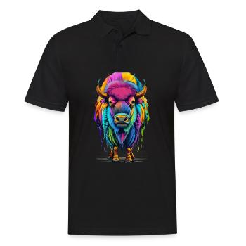 Bison - Men's Polo Shirt - black - Front - Kai (181cm)